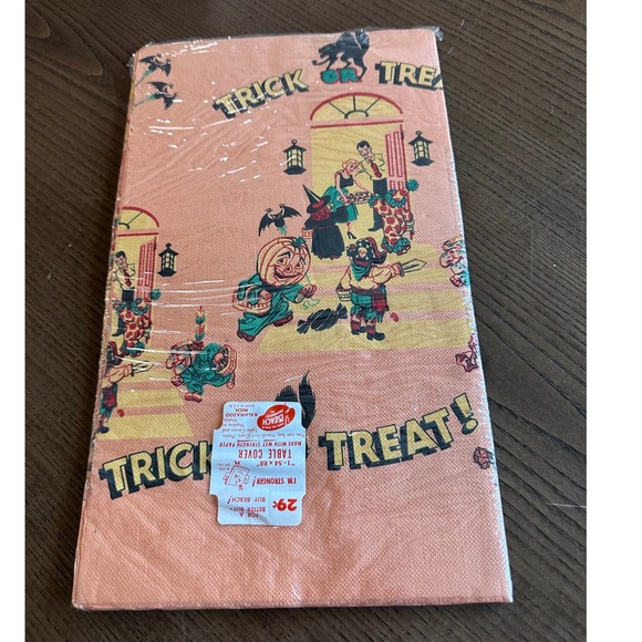 Beach Products Inc. Other - Vintage 1954 Beach Products Halloween Table Cover Trick or Treat Paper Sealed